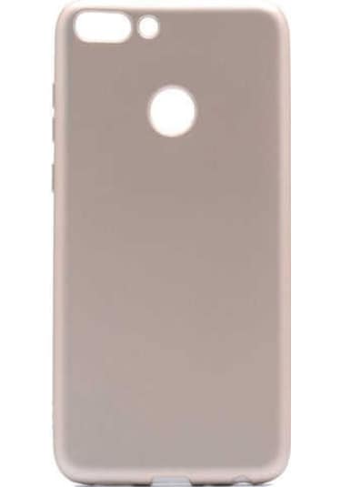 Kilifone - Huawei Uyumlu P Smart Fıg-lx1 - Kılıf Mat Renkli Esnek Premier Silikon Kapak - Gold