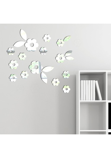 Papatya Dekoratif Ayna Gümüş