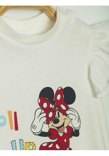 Minnie Mouse Lisanslı Ekru Kız Bebek Tulum Mn19728 Ekru