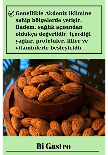 İri Boy - Yerli Çiğ Badem - 200 Gr 200 G