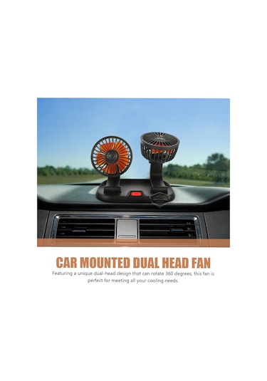 Üniversal Oto Ofis Araç İçi Torpido Üstü Vantilatör Çift Başlıklı Çakmaklık Girişli Kademeli Soğutucu Fan 360 Vantilatör 56645861