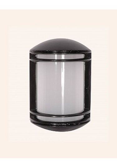 Masif Yuvarlak Alüminyum Döküm Fener Aplik Ampul Dahil Siyah