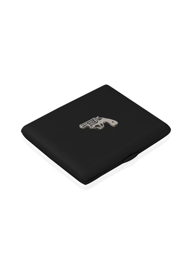 Zekupp Siyah Silah Temalı Metal Sigara Tabakası