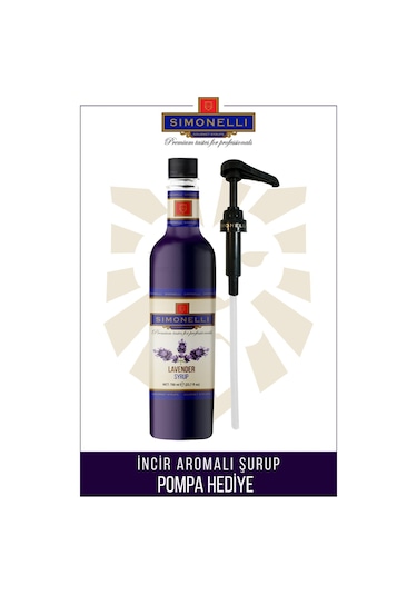 Simonelli Kahve ve Kokteyl Şurubu Lavanta Aromalı 700 ML + Pompa