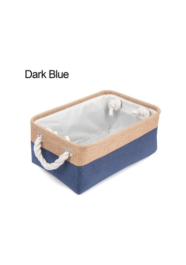 Koyu Mavi Ev Gereçleri Çeşitli Eşyalar Sıralama Sepeti Katlanır Keten Organizatör Kutusu İç Çorap Bebek Oyuncakları Depolama Sepeti