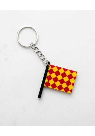 Hakem Anahtarlık, Bayrak Anahtarlık, Damalı, 4x3cm