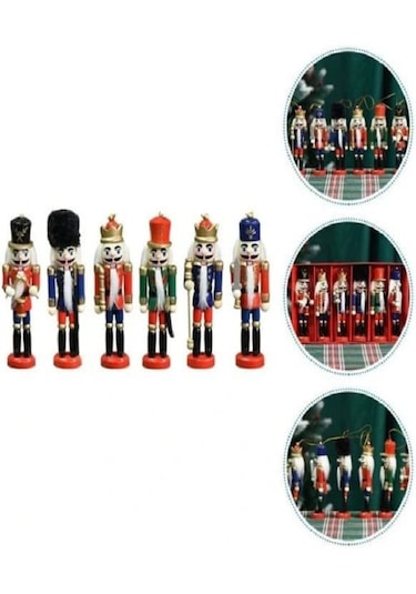 Mobgift Dekoratif Ahşap Kurşun Asker Biblo 6 Lı Set 13 Cm -