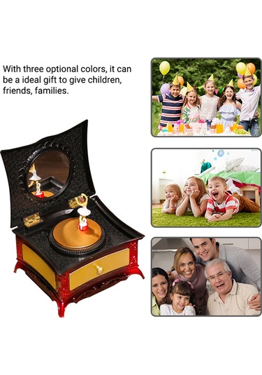 Yifomall Kız Figürlü Dans Eden Plastik Müzik Kutusu, "für Elise" Melodili, Gömlek Dolabı Dekorasyonu, Hediye İçin Kırmızı Müzikli Aksesuar Kutusu Kırmızı