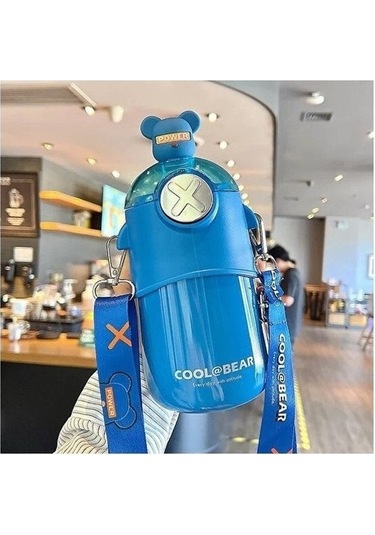 316 Paslanmaz Çelik Çocuk Suluk 480ml - Mavi 5jıvsf Açık Mavi