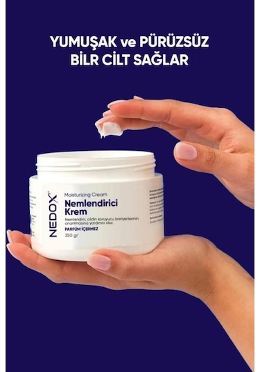Nedox Nemlendirici Krem Kuru Ciltler Seramid ve Hyalüronik Asit İçerikli Yüz Vücut Kremi 350 G