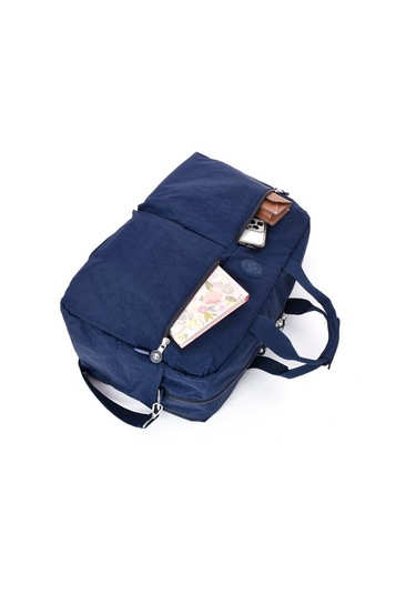 Seyehat Spor Çantası Kabin Boy Valiz 45 35 Cm Omuz Ve Çapraz Askılı Hafif Klinkır Çanta Su İtici Lacivert