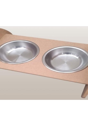 Hobi Adn 90369 Model Kedi Mama Su Kabı Seti Paslanmaz Tabak El Yapım