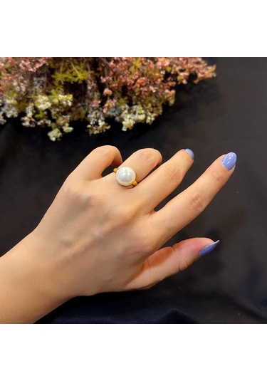 Stela Desgın İnci Gümüş Yüzük Sarı K