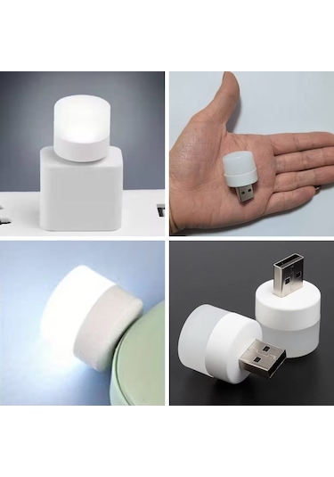 Buffer Usb Mini Top Led 10 Lu Aydınlatma Beyaz Işıklı Gece Lambası, Enerji Tasarruflu Mikro Renkli