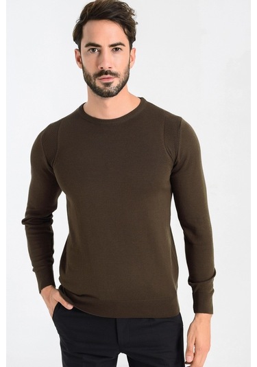 Heyss Bisiklet Yaka Sırt Ve Omuz Detaylı Erkek Triko Kazak