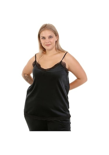 Kadife Dantelli Ip Askılı Atlet