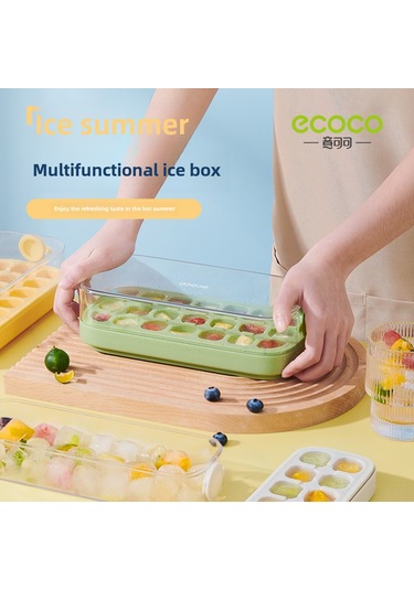 Springsun Gıda Grubu Silikon Buzluk 21 Hücreli Basma Kolu İle Buz Çıkartma, Evde Kullanıma Uygun Kapaklı Buz Depolama Kutusu Beyaz Diğer