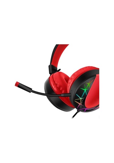 Akz 021 Kablolu Mikrofonlu Işıklı Oyuncu Kulaklığı Rgb Kırmızı