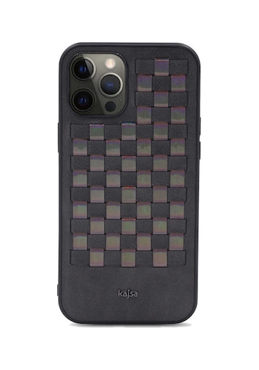 Teleplus Apple Uyumlu iPhone 12 Pro Max Kılıf Kajsa Preppie Serisi Spotlight Woven Kapak