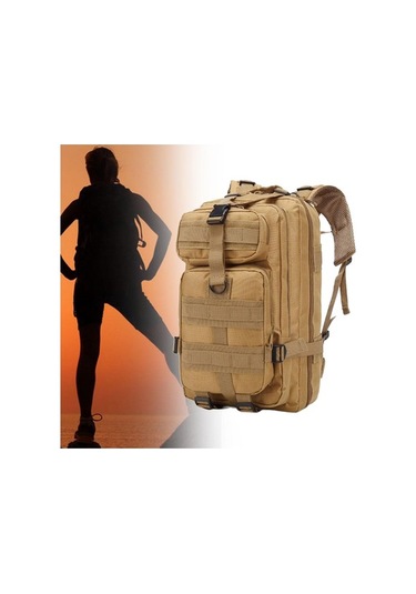 Pazly Yürüyüş Sırt Çantası Büyük Kapasiteli Spor Haki Renk Dayanıklı Haki