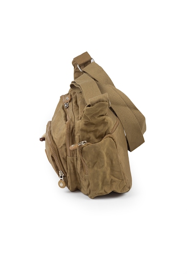 Krinkıl / Klinkır Su Geçirmez Kumaş Çok Gözlü Çapraz Kol Ve Omuz Postacı Çantası 116g Taba