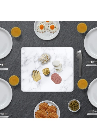 Decorıta | Cam Sunum Standı | Klasik Mermer Desenli |29cm x 34 Cm