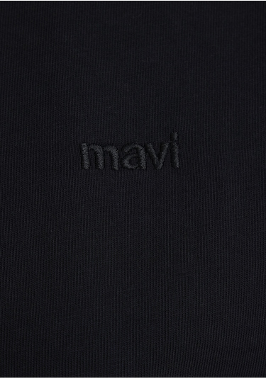 Mavi - Mavi Naskışlı Siyah Basic Tişört 1613225-900 Siyah