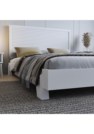 Alaz Model Beyaz Renk Çam Ahşap Karyola Ve İki Komodin Set Yatay -302 160 x 200 CM Alaz Model Beyaz Renk Çam Ahşap Karyola Ve İki Komodin Set Yatay -302 160 x 200 CM