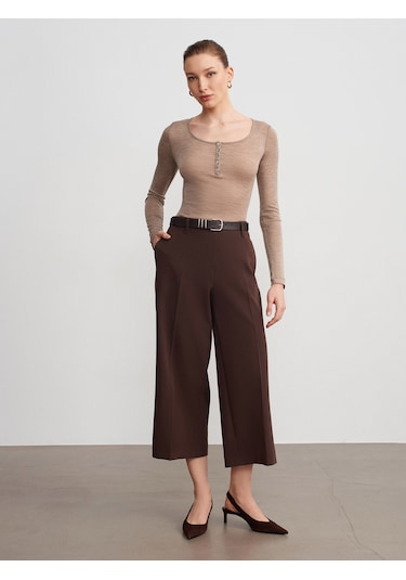 Dilvin 72640 Düz Paça Pantolon-kahve Kahve