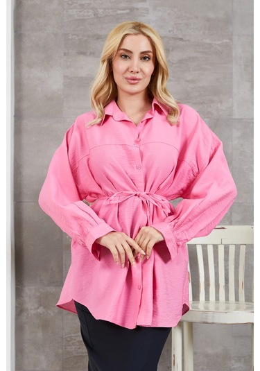 İp Kemerli Gömlek Pembe