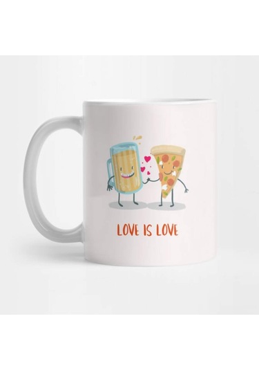 Pizza Sevgisi Kupa Bardak Çok Renkli