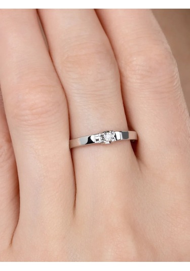 Uvelirnye Tradicii 925 Ayar Gümüş Doğanın Elmaslı Yüzüğü 76741472 Gri