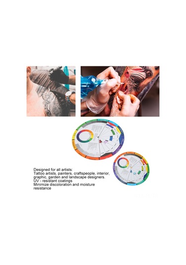 Lemestar Tattoo Renk Tekerleği Seti 2 Adet - Renkleri Organizasyon, Karıştırma Ve Tanıma İçin - Büyük 23.3cm + Küçük 14cm - Tatuaj Sanatçıları İçin Diğer