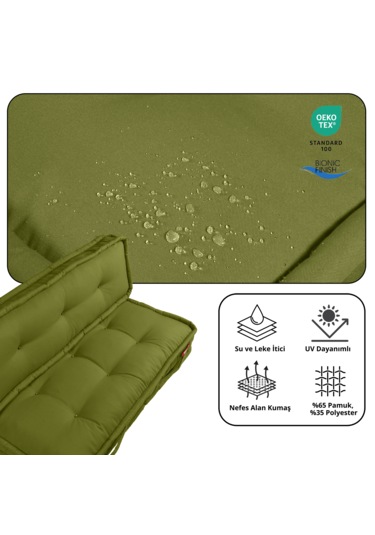 Xpermate Bisküvi Minder Petek Önü Fransız 60x120x14 Yeşil