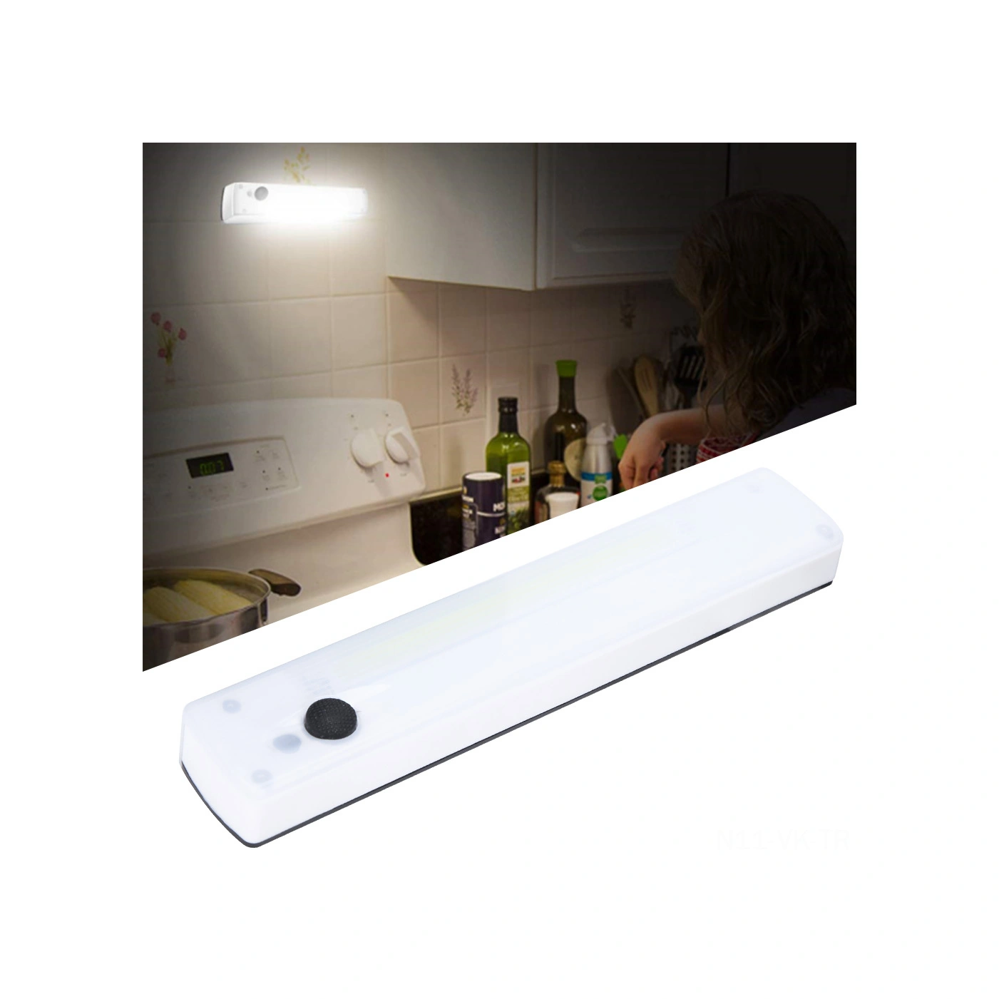 Vkemall Ab901 Dolap Lambası, 3w 18 Led'li 180lx Parlaklık, Aaa Pil İle Çalışır, Çift Taraflı Bantlı, Kamp, Bakım, Acil Durum Için Orta Tuşlu Tipi Pil Dahil Değil Diğer