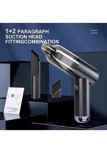 Maoyaya Siyah Kablosuz Araba Elektrikli Süpürge, Yüksek Güçlü Mini El Süpürgesi, Otomatik Ev Süpürge Siyah