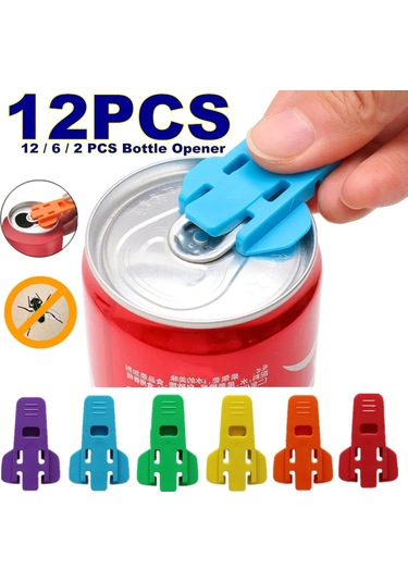 Basit Taşınabilir Şişe Açacağı Yeniden Kullanılabilir Kolay Konserve Açacağı Mühürlü İçecek Bira Kola Açacağı Kapak Çıkarıcı Mutfak Aksesuarları Kamp Aletleri 2 Adet Çok Renkli