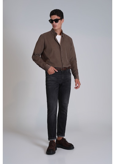 Lufian Owen Smart Jean Erkek Pantolon Slim Fit Grey Grey 112200220100151 Grey