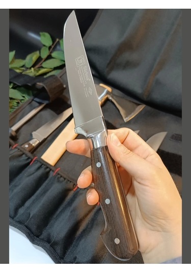 Ahşap El Yapımı Kılıflı Sürmene Et, Ekmek, Sebze, Mutfak, Kurban Palta Bıçakları Seti Hadnmade Çok Renkli