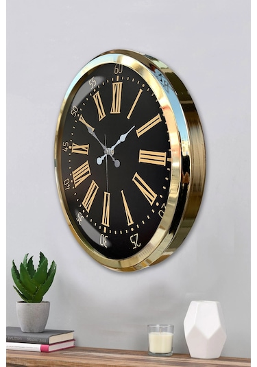 Zentime Prime Aurea Gold 52 Cm Metal Duvar Saati Çok Renkli