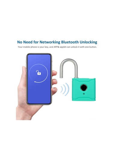 Jokmae Bluetooth Biyometrik Kilit, 20 Parmak Kaydı, Mavi, T1004d Model