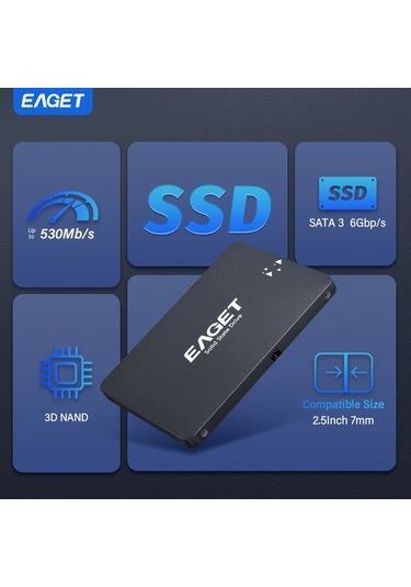 Xuweiwei Eaget 2.5" Sata Iıı Ssd 120gb Yüksek Hızlı Dahili Katı Hal Sürücüsü Pc Laptop İçin