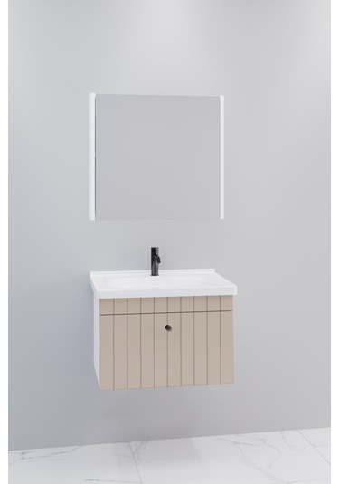 Alice 65 Cm Banyo Dolabı Bgn Aynalı Krem - Boy Dolap Hariç Krem