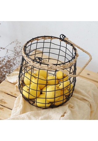 Homyl Avlu İç Ve Dış Mekan Oteli Için Duvara Asılan Sepet Siyah