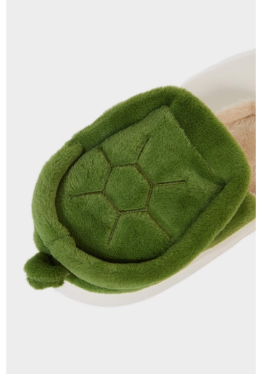 Defacto Erkek Çocuk Düz Taban Pelüş Ev Terliği F1926a825wngn340 Yeşil