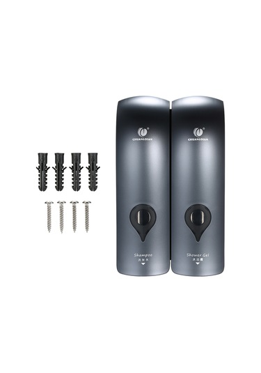 Chuangdıan Sabunluk 300 Ml 2 Duvara Monte Çift Kafa Manuel,gri Diğer