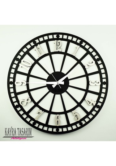 RUSTİK LATİN BÜYÜK BOY DUVAR SAATİ SILVER 70CM Diğer