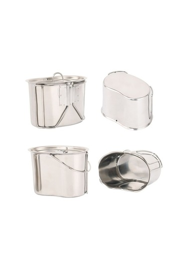 Createtech Kamp Sobası, Paslanmaz Çelik Matara, Sırt Çantası, Açık Hava Gezileri İçin Özel Tencere Seti Gümüş