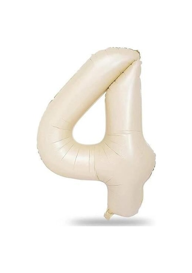 4 Rakam Folyo Balon Krem Satin 40ınc 100cm Çok Renkli