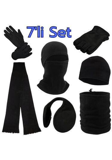 Polar Eldiven Atkı Bere Boyunluk Kar Maskesi Kulaklık 7'li Set
